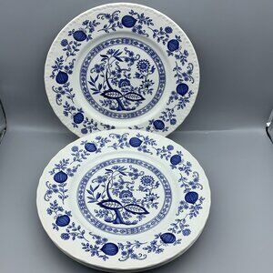 Set of 4 Enoch Wedgwood (Tunstall) Ltd. "Blue Heritage" 10" Dinner Plates